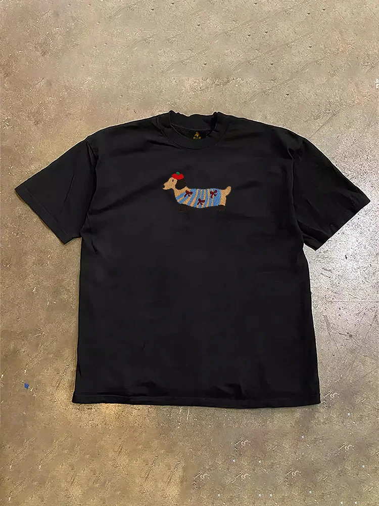 Loose Fit Cotton Short Sleeve T-Shirt Unisex Casual Comfortable Breathable Pure Cotton Double Thread T-Shirt for Summer