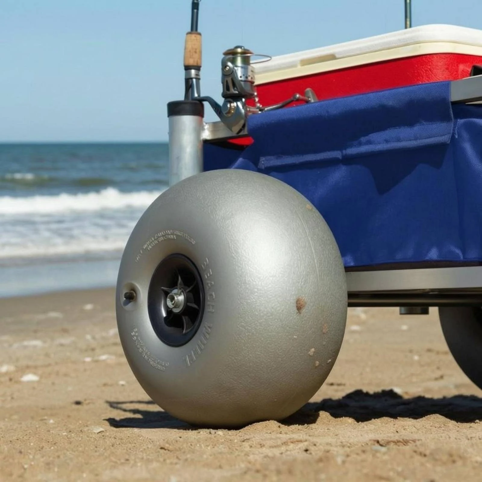 PVC Beach Wheel 80 Kg Load 12 Inch Beach Wheels Sand Wagon Textured Outdoor Gear Low Pressure