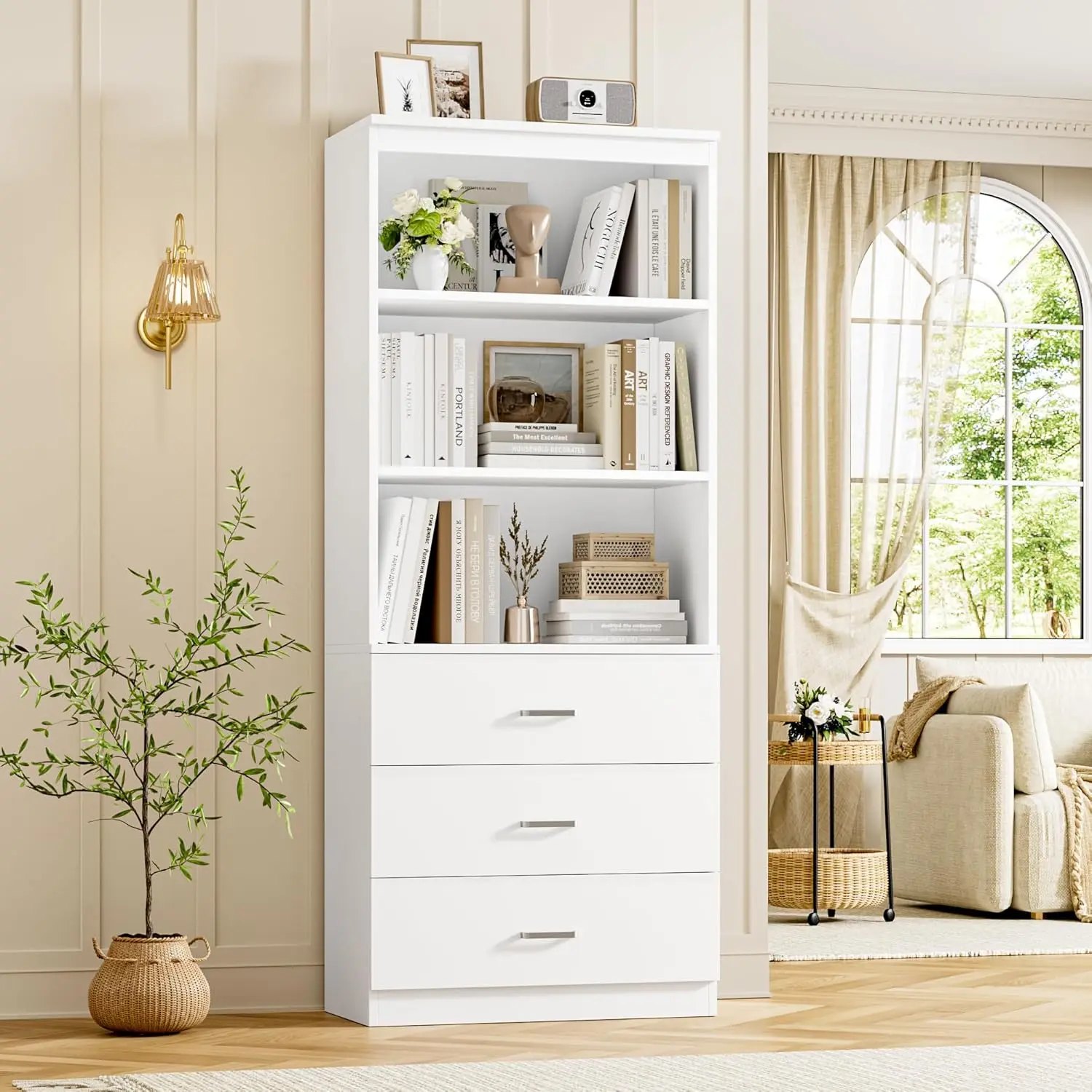 71" H White Bookshe…