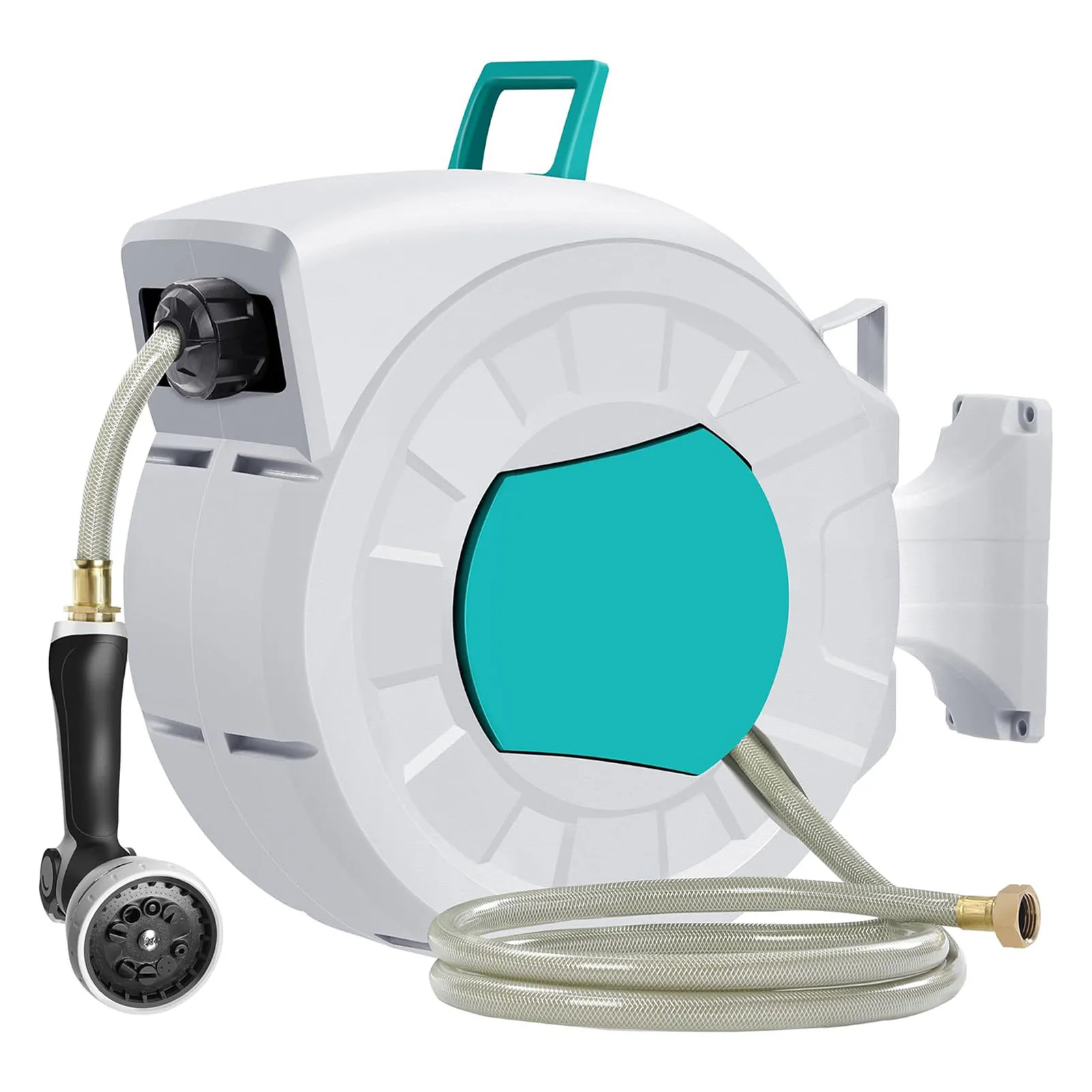 Retractable Garden Hose Reel Auto Rewind Hose Reels for Outside Wall-Mounted Outdoor Hose Reel 30M