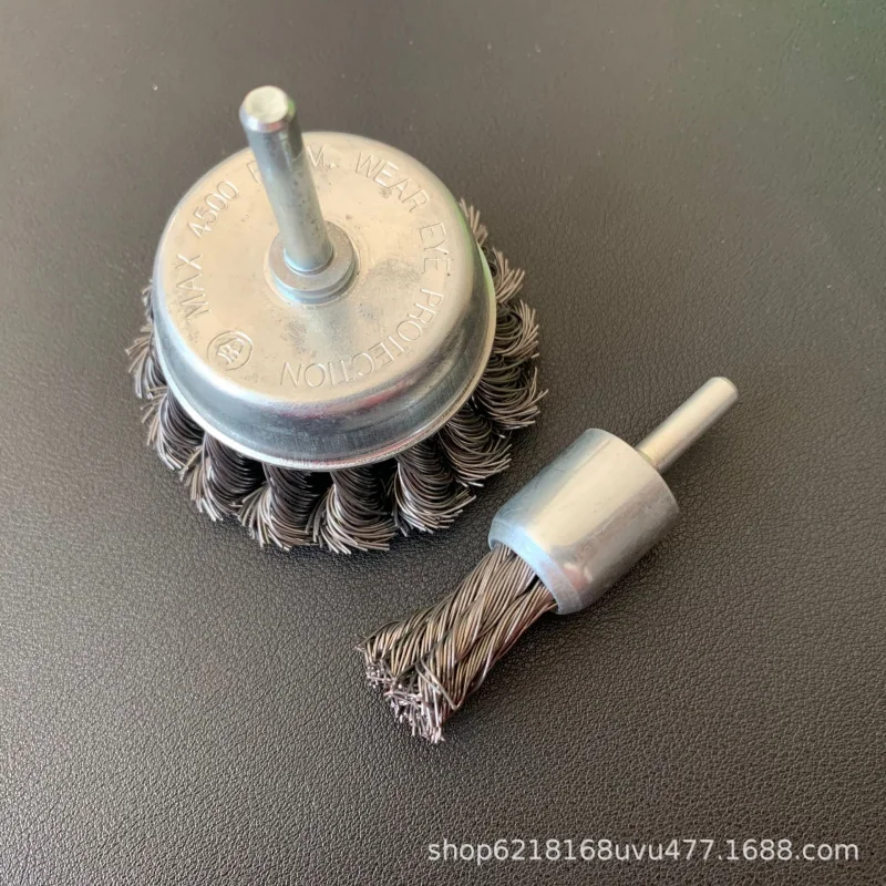 Shank Mount-shaped Twisted Wire Polishing Pen, Bowl Type Weld Grinding Attachment Drill