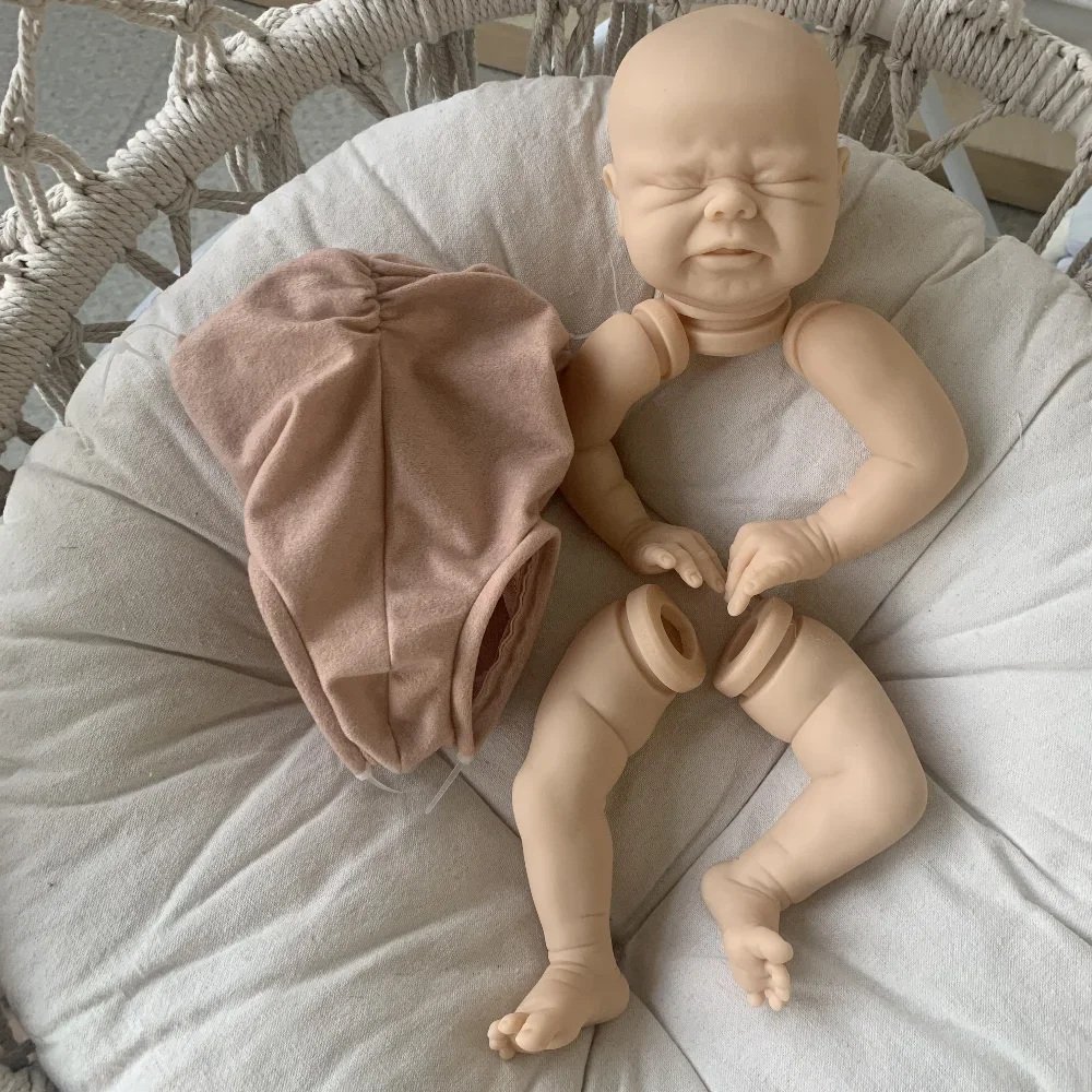 17inch Reborn Doll Kit Vincent Newborn Baby Size Unfinished Unpainted Doll Parts with Cloth Body Bebe Reborn Toys for Girls