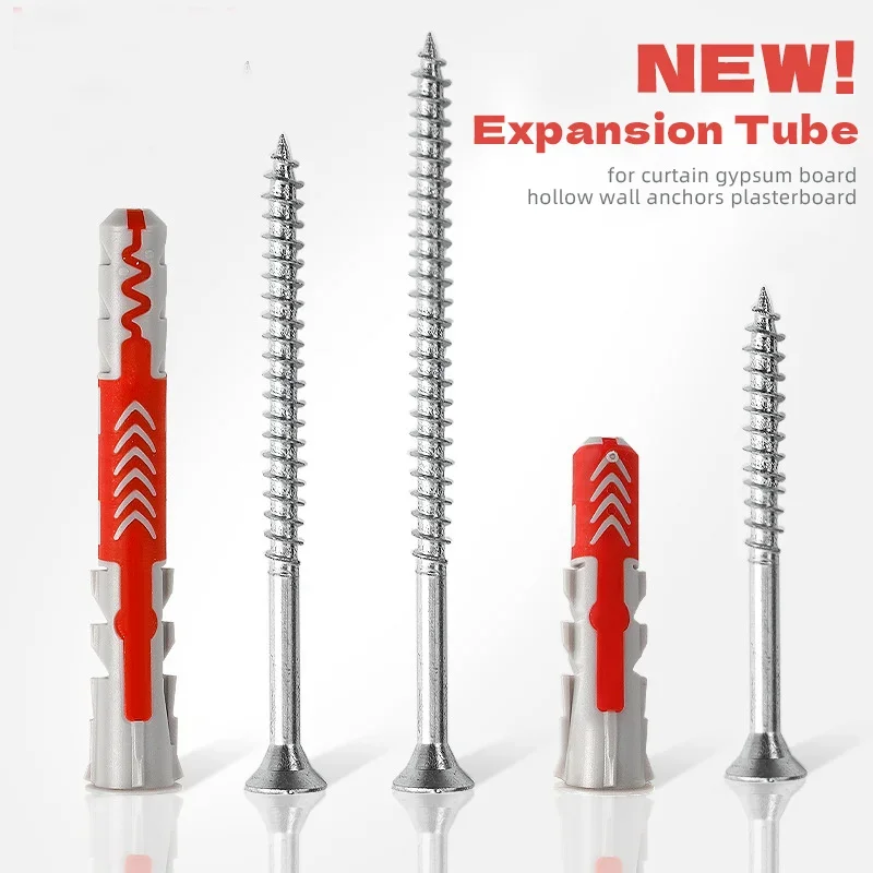 NAIERDI 10 Set Expansion Tube M8 Safety Anchor Bolt Expansion Pipe Nylon Tube Hollow Wall Anchors Plugs Screws Wall Fastener