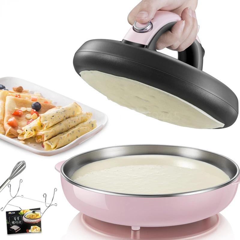 

Automatic Non-stick Crepe Makers mini Pancake machine Pizza Maker Household Kitchen Tool electric baking pan Metal stent EU