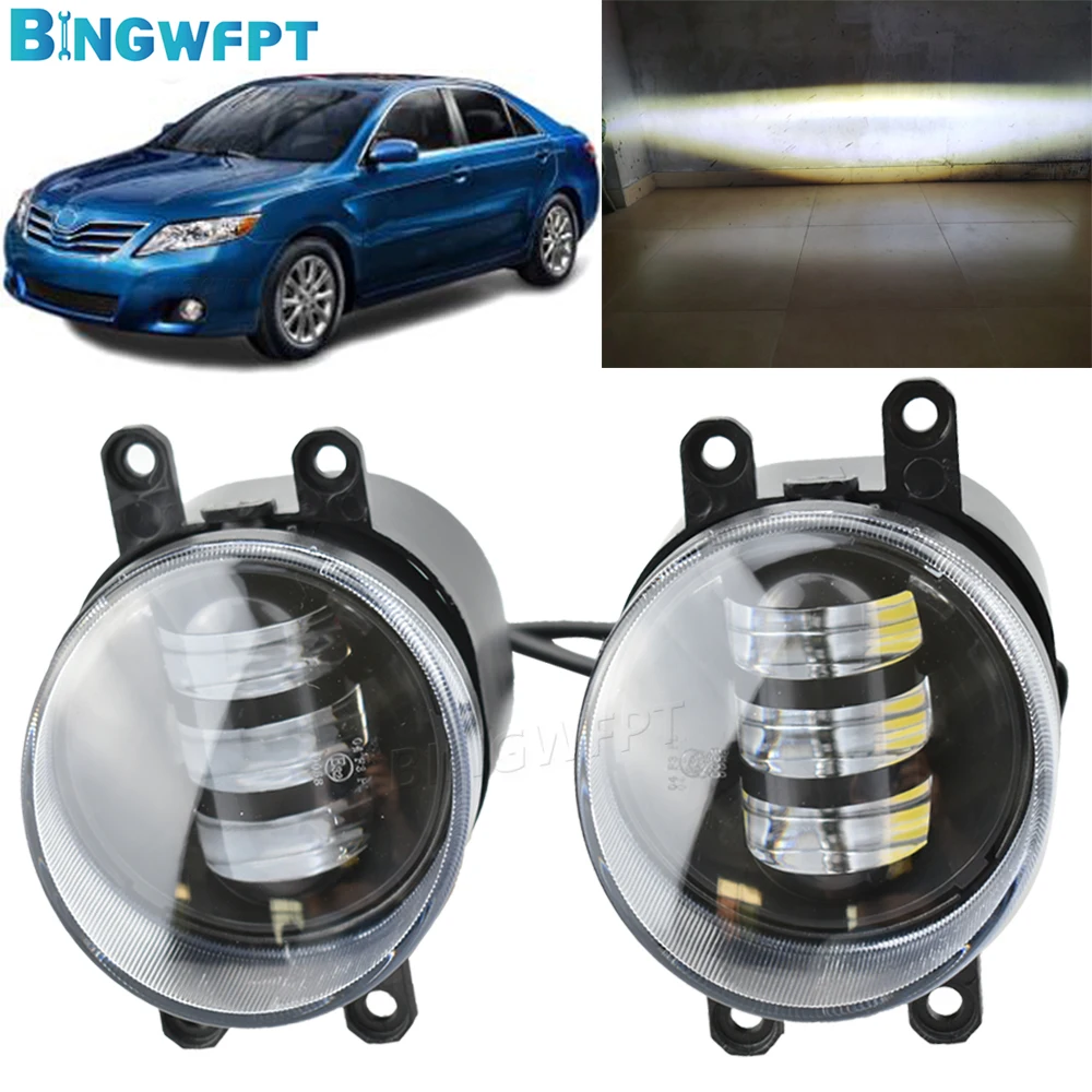 1Pair Fog Lamp For Toyota Camry 2006-2012 Daytime Running Light Fog Lights Headlights Assembly LED H11 12V