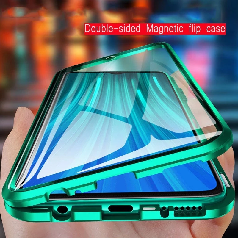 360 Metal Magnetic Case For Samsung Galaxy S8 S9 S10 S20 FE S21 Plus S22 Ultra Note 20 A52 A12 A22 A32 A72 A71 A51 Glass Cover