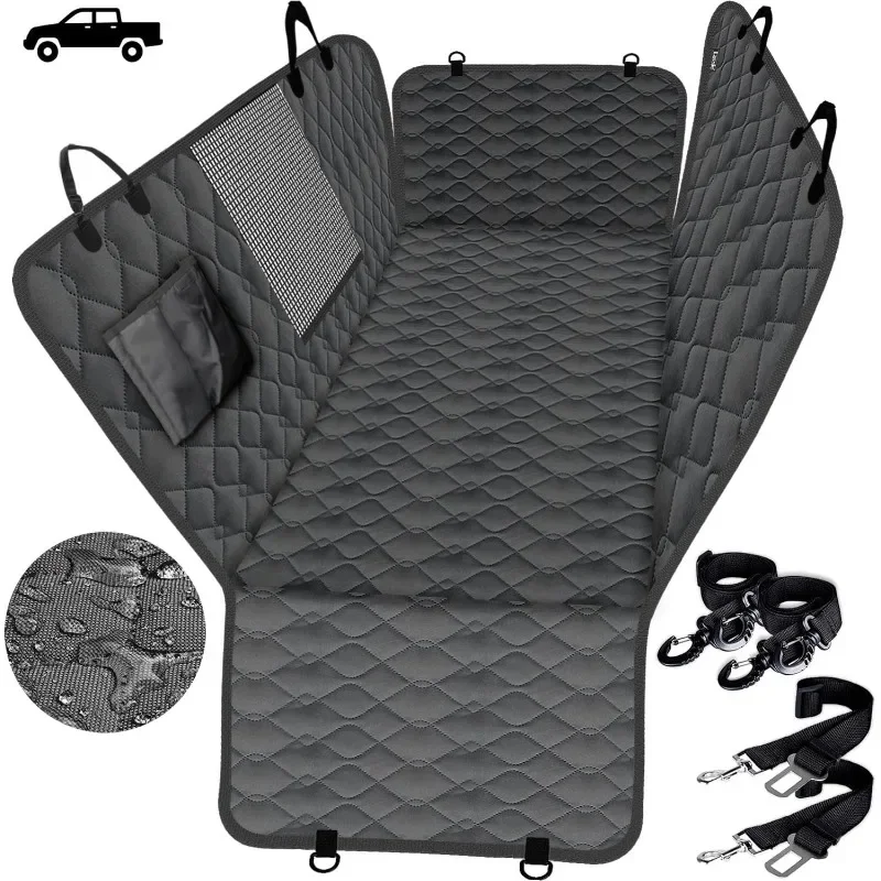 

Truck Dog Car Seat Covers Back Seat, Waterproof Dog Car Hammock for Truck with 2 Dog Seat Belts and Storage Bags,