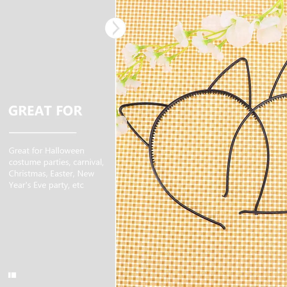 

18Pcs Cat Ear Hair Hoops Lovely Comfortable Fit for Party Supplies Halloween Costume Christmas Carnival Photo Props