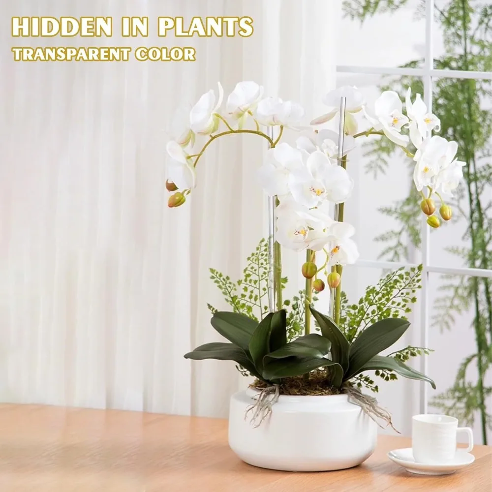 16pcs Stable Acrylic Potted Plant Stakes Waterproof Clear Clear Orchid Sticks Grow Upright Plant Support Flower Potted