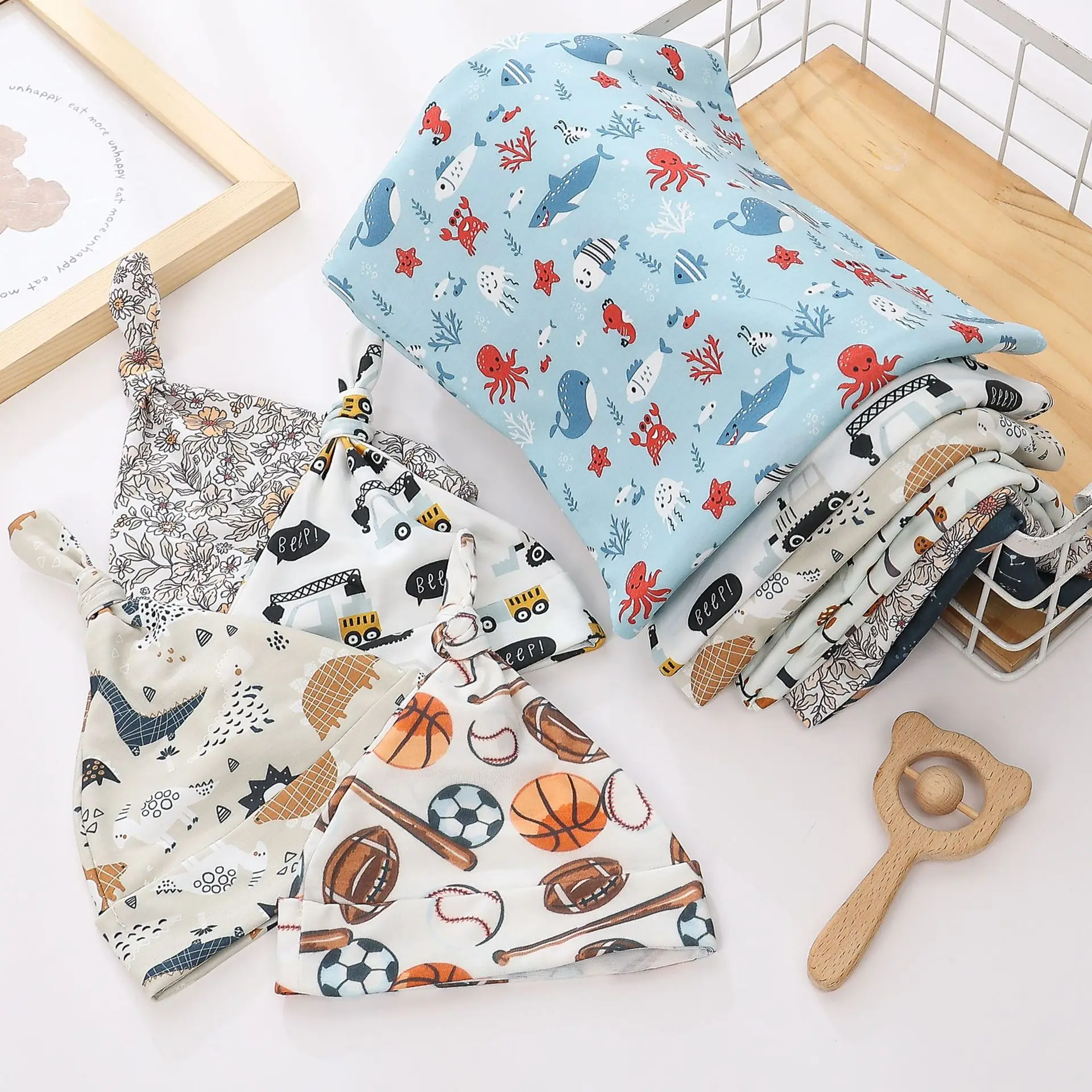 Swaddle para recém-nascidos, saco de dormir, cobertor, gorro, chapéu para recém-nascidos, roupa para tirar casa, adereços para fotos, presente de chá de bebê