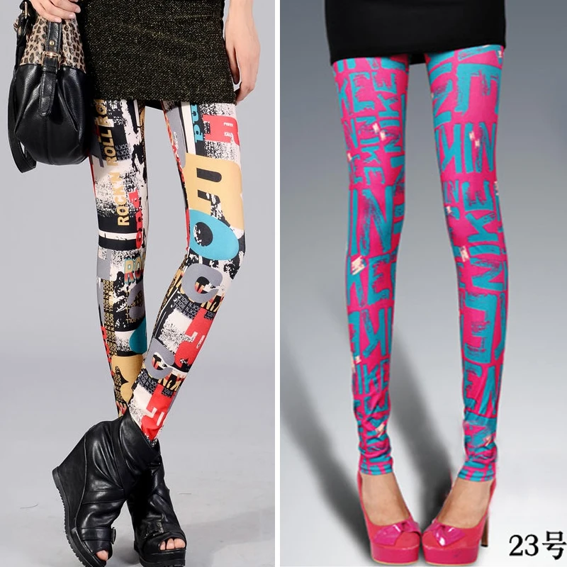 Cool Women Girls Leggings Colorful Leopard Zebra Pants Cropped Thin Fitted Pants Pencil Skinny Funky Legging Printed Stretch