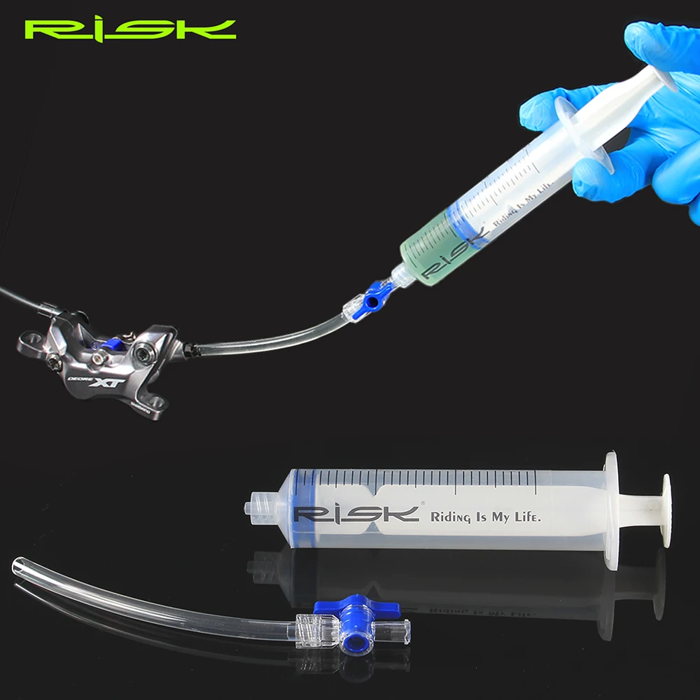 RISK Bicycle Brake Bleed Tool Syringe With on/off MTB Bike Hydraulic Disc Brake Oil Bleed Syringe Tool for SHIMANO Brake System