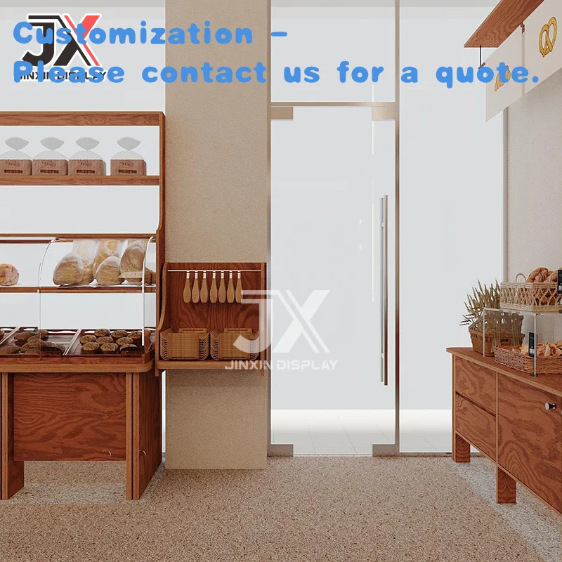 custom.Factory Customized Display Cabinets Bread Cake Counter Pastry Shelves Retail Store Design Baking Businesses Glass Food Sh