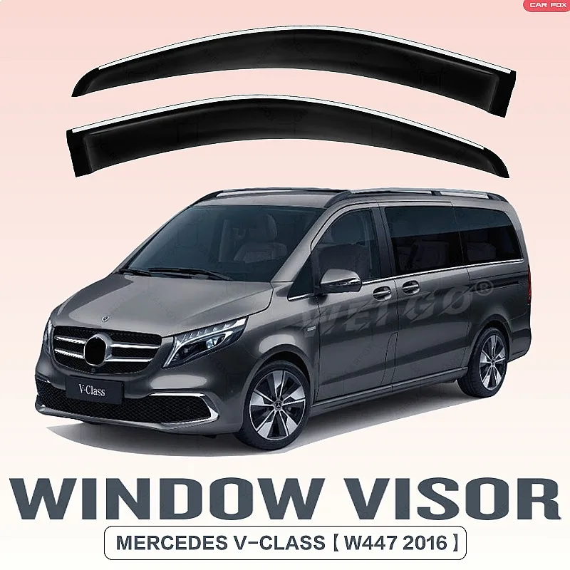 

For Mercedes Benz V-Class W447 2016+ Window Visor Rain Sun Shade Car Side Windshield Awning Auto Accessories