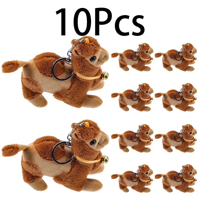 

10Pcs Cartoon Camel Plush Backpack Keychain Pendant Cute Camel Keyrings Men's and Women's Backpack Hanging Decoration Gift