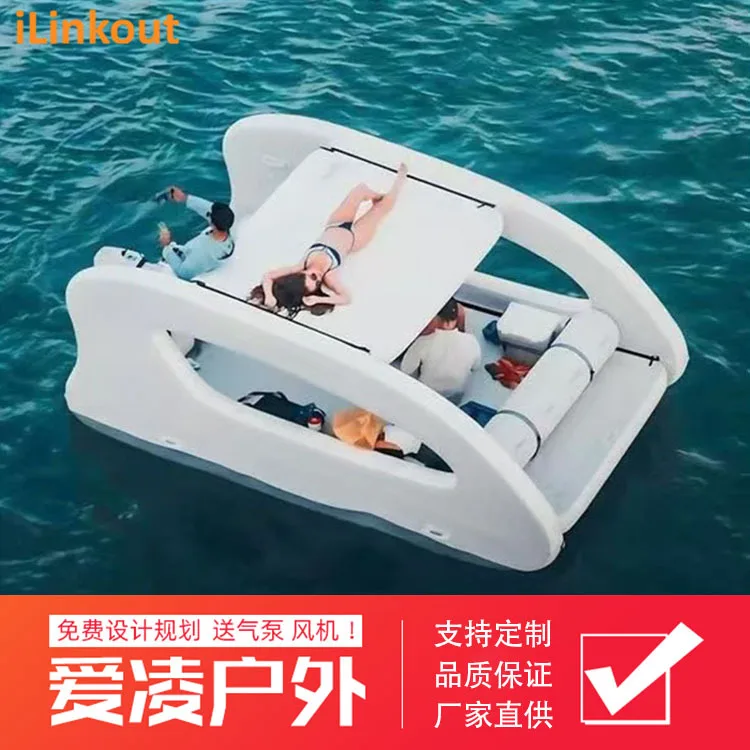Adventure camping catamaran inflatable yacht solar power supply system sunshade is suitable for scenic spots and various waters