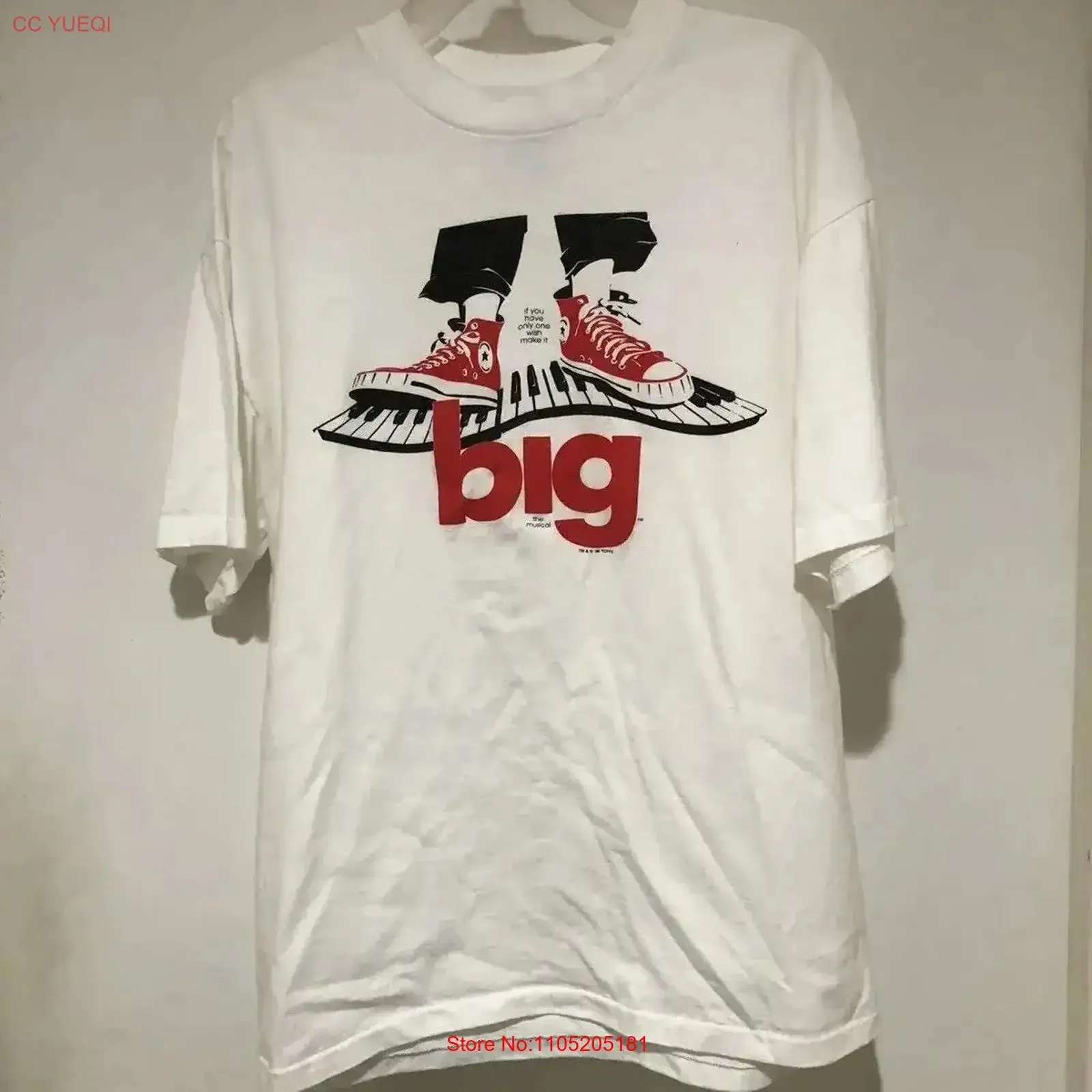 Vintage 1996 BIG The Movie Promo T Shirt L Tom Hanks 80s Cult Classic Zoltar vintage Washed Top For Everyday Wear Soft Slightly