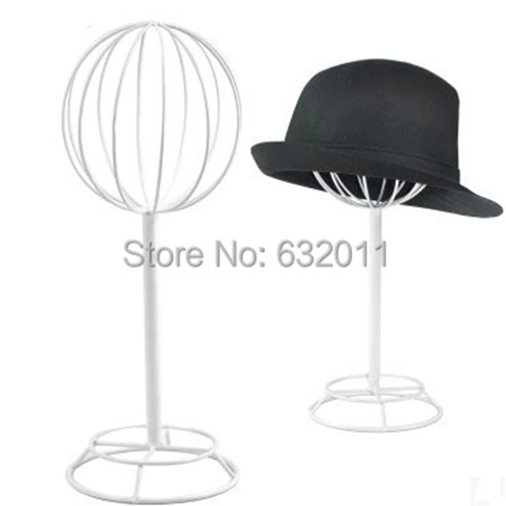 

White Boutique Hat Display Showing Stand Hat Wig Holder Display Rack Cap Display Rack Stand Hat Holder Rack