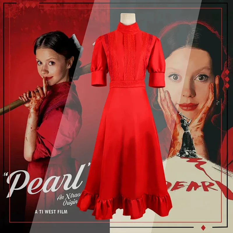 真珠コスプレ衣装ホラー映画女性ドレスハロウィンパーティーの服ロールプレイファッション新 sf/1