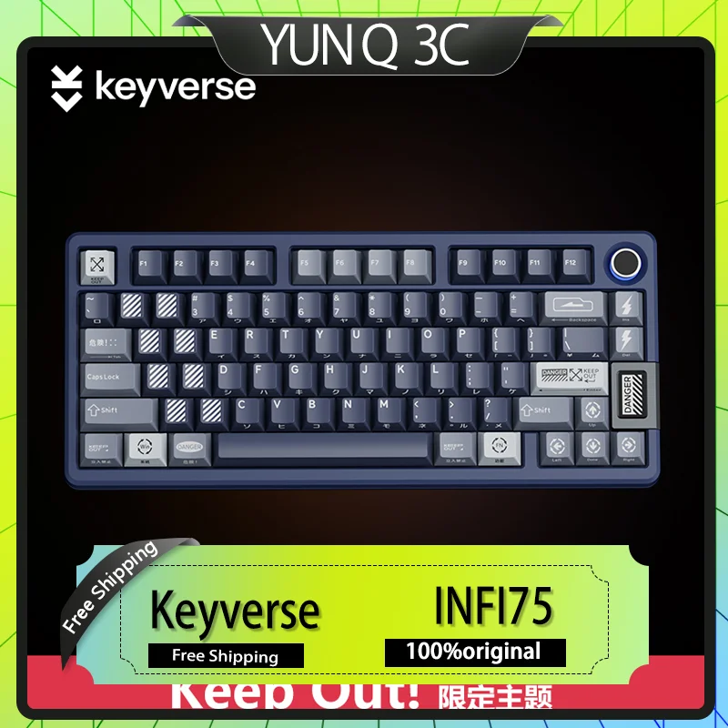 

Механическая клавиатура Keyverse INFI75, индивидуальная беспроводная трехрежимная RGB-клавиатура с возможностью горячей замены, ограниченная игровая клавиатура KEEP OUT
