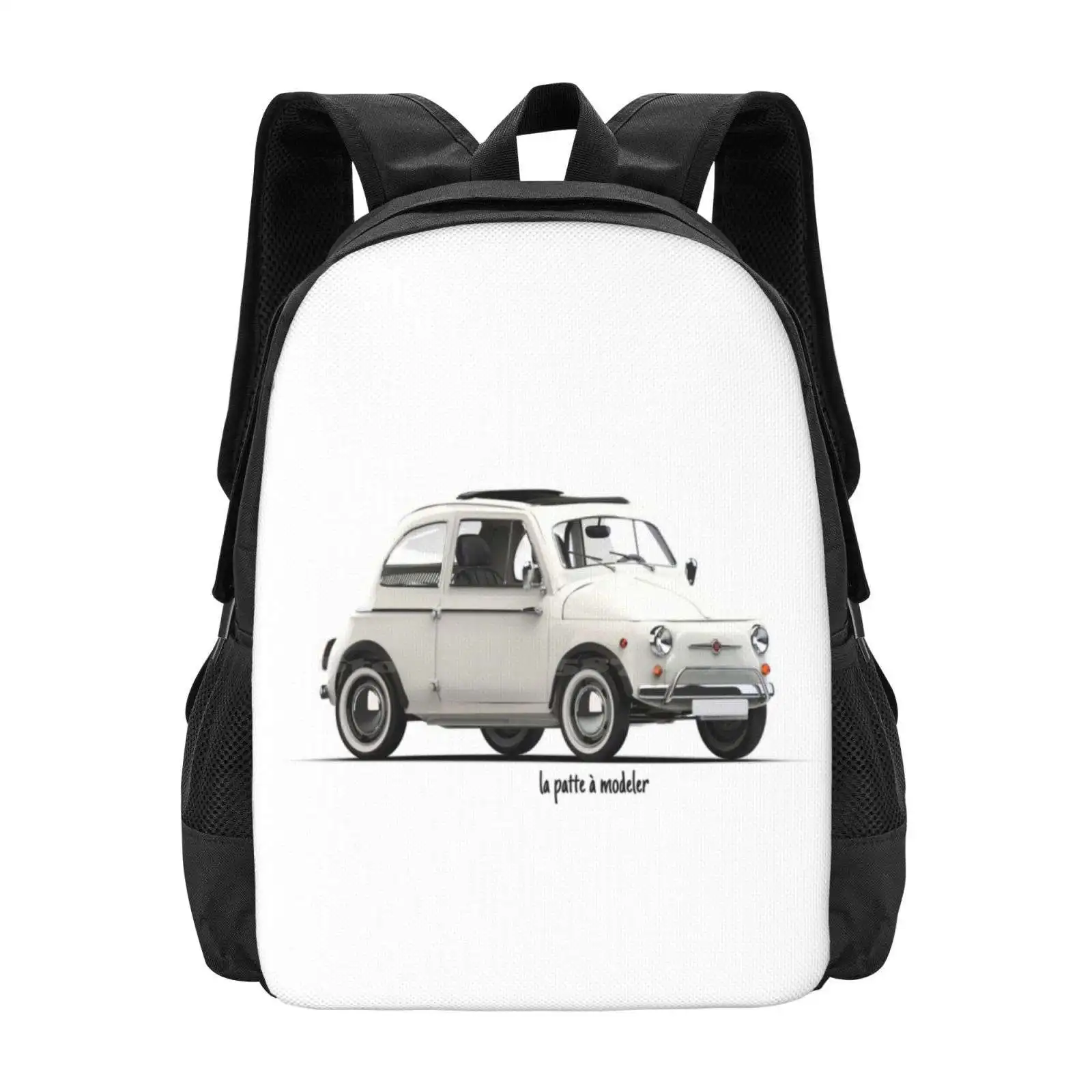 

Fiat 500 Hot Sale Schoolbag Backpack Fashion Bags Fiat 500 Because Vintage 3D Nuova 500 Automobile Fiat500 Self Carro