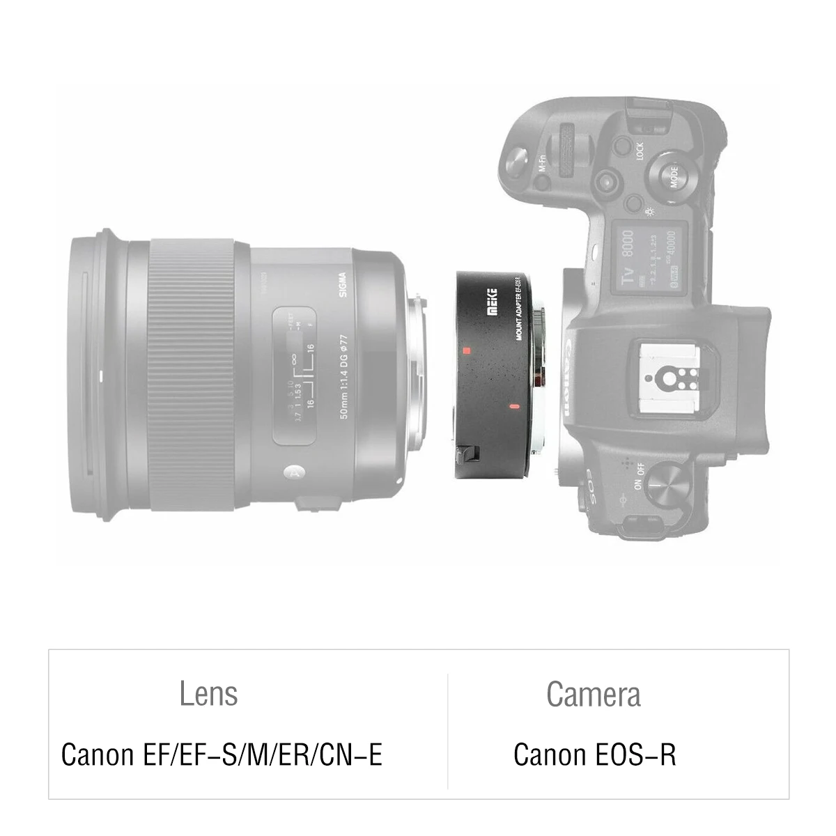 MEKE Meike MK-EFTR-A Mount Adapter Ring for EF EF-S M ER CN-E Lens to Canon EOS-R Camera Accessories