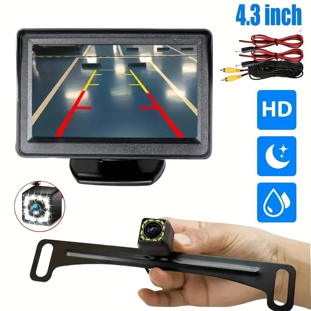

4.3 Inch Backup camera Rear view Car Display Truck Bus Reversing High Definition 12 LED