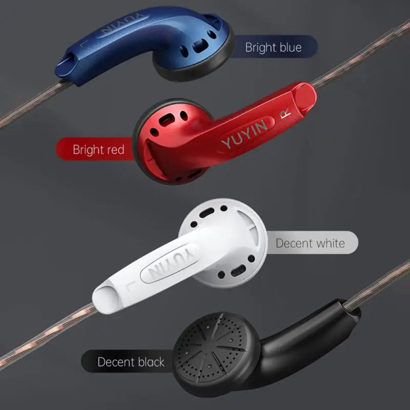 Yd30 3.5mm alta fidelidade música com fio earbud 15.4mm microfone dinâmico fone de ouvido vido clássico baixo pesado cabeça plana fones