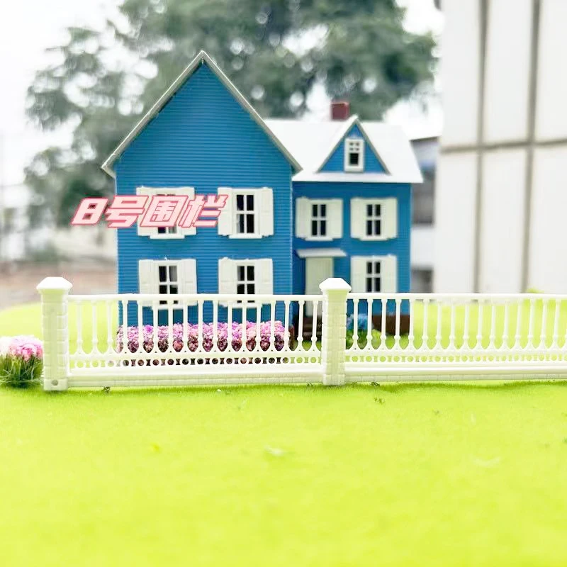 1Meter/set l 1:87 HO Scale Model Fences Plastic Guardrail Architectural Railway White Building Fence Wall Landscape Decorative