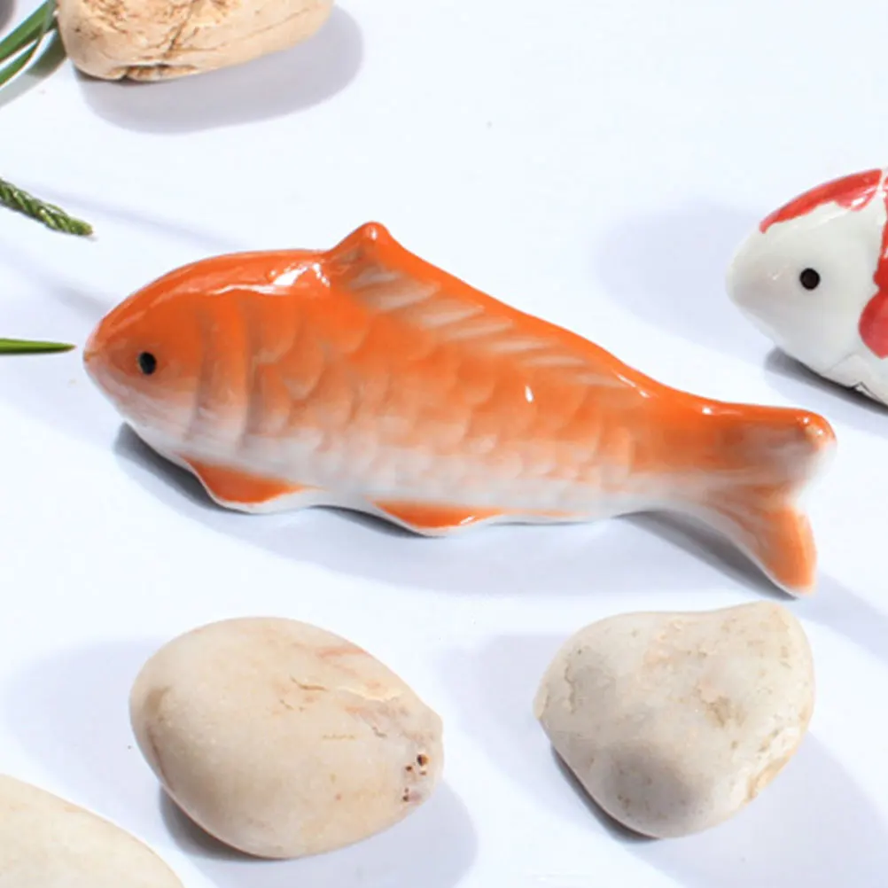 

2 Pcs Ceramic Floating nament Aquarium Tank Decor Adorable Figurine Red Spotted Fish Statue Pool Pond Landscape Fish Decorative