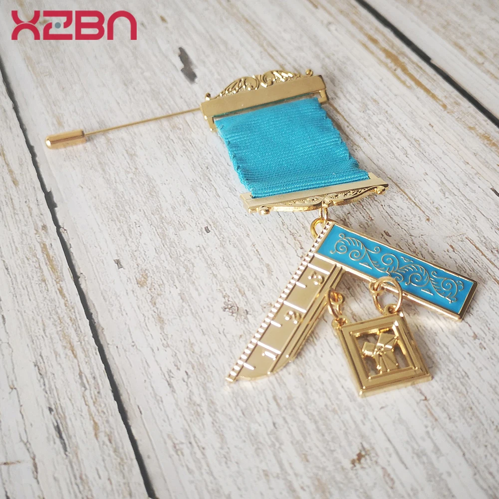 Masonic Lapel Pins Badge Mason Freemason Retro Brooch Freemasonary Member Ribbon Of Honor Ruler Suit Accessories Zinc Alloy