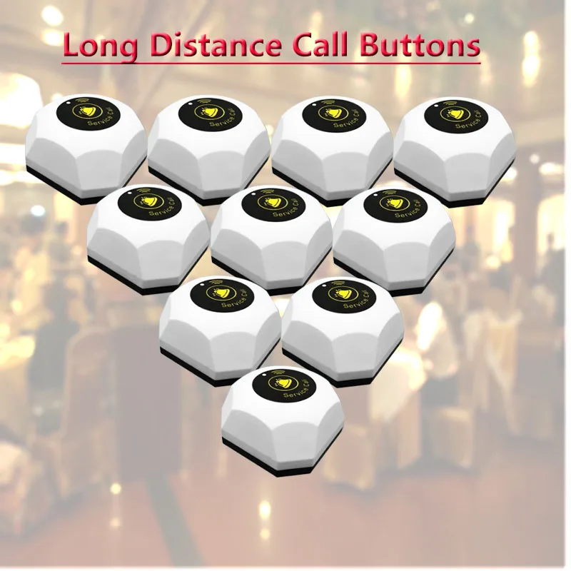 QWICALL 10 pcs of Quality Restaurant Wireless Guest Calling System Buttons 433mhz Bells Service Cafe