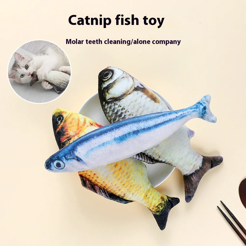 Pet plush simulation fish with cat, mint, cat toy, carp, autumn knife fish, carp, cat toy