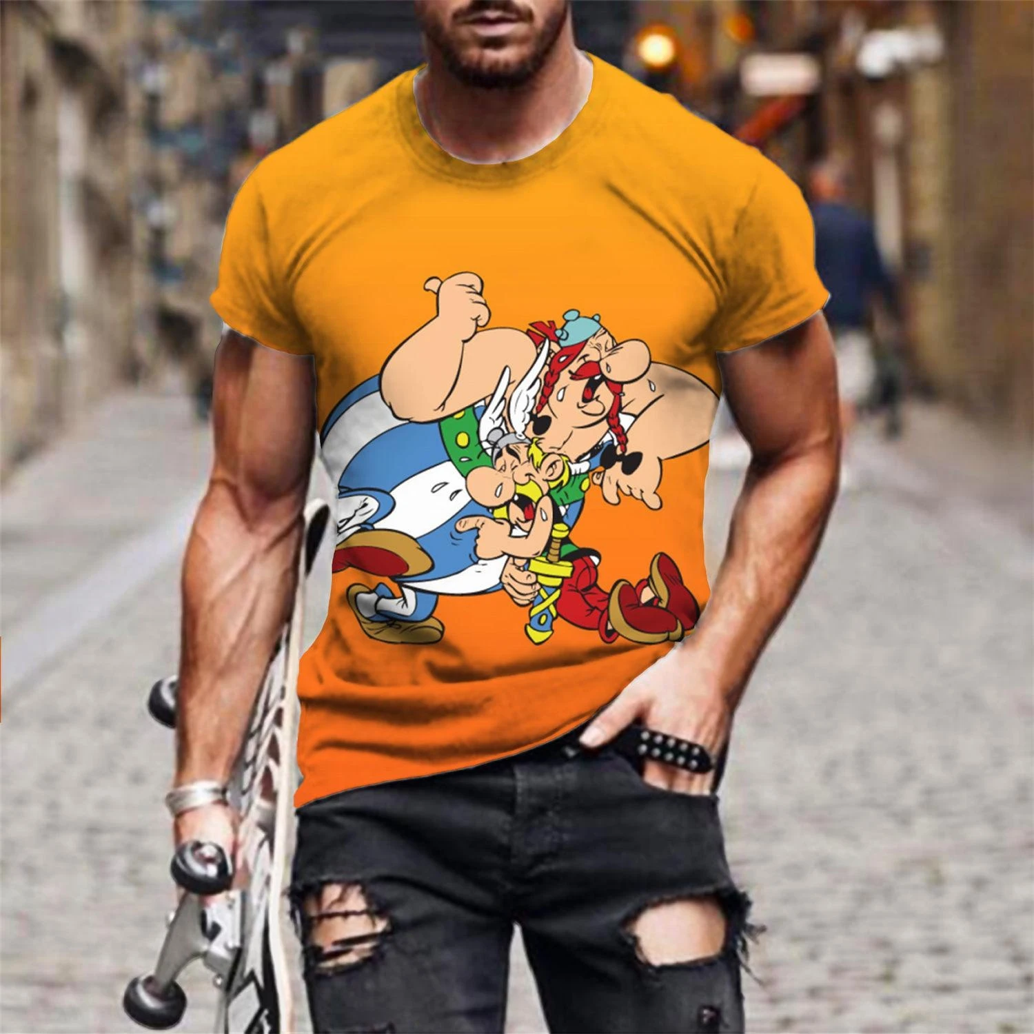 Anime Cartoon T-Shirts Asterix And Obelix 3D Print Streetwear Men Women Fashion Short Sleeve T Shirt Kids Tees Tops Man Clothing