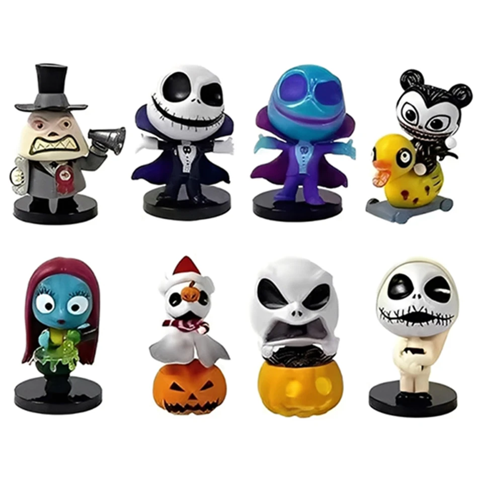 Q-version Christmas Scar Night Blind Box Skeleton Jack Pumpkin King Bridal Handmade PVC Model Trendy Christmas Blind Box