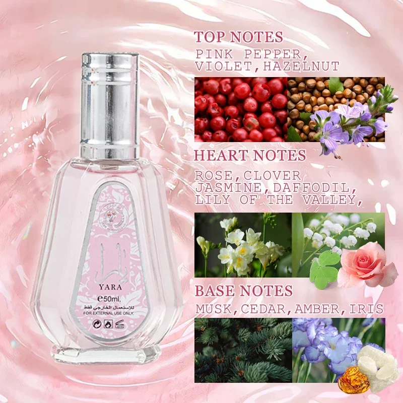 Hot Sale 50ml Pink Arabian Perfume Floral Scent Lasting Fragrance Pheromone Eau De Parfum Balminess Body Spray For Daily Date