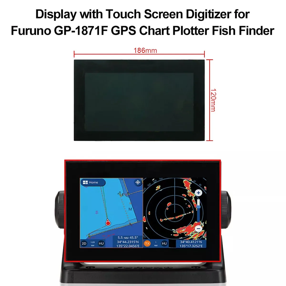 Touch Screen LCD Display Replacement For Furuno GP-1871F GPS Chart Plotter Fish Finder
