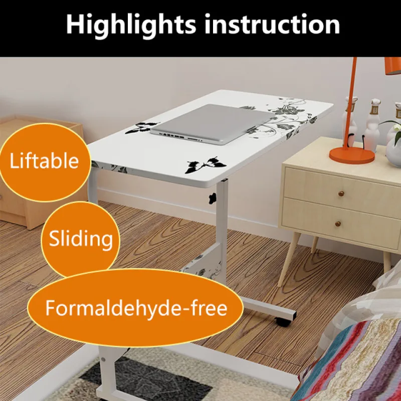 Portable Movable Bedside Table Adjustable Lift Nightstand Lazy Desk for Bedroom Home Bedside Storage Organizer Convenient Use
