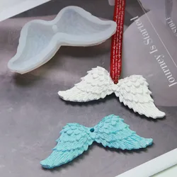 Angel Wing Silicone Mold DIY Feather Hangs Tag Craft Making Plaster Resin Cake Baking Molds Home Decor Fashion Car Mounted Tools