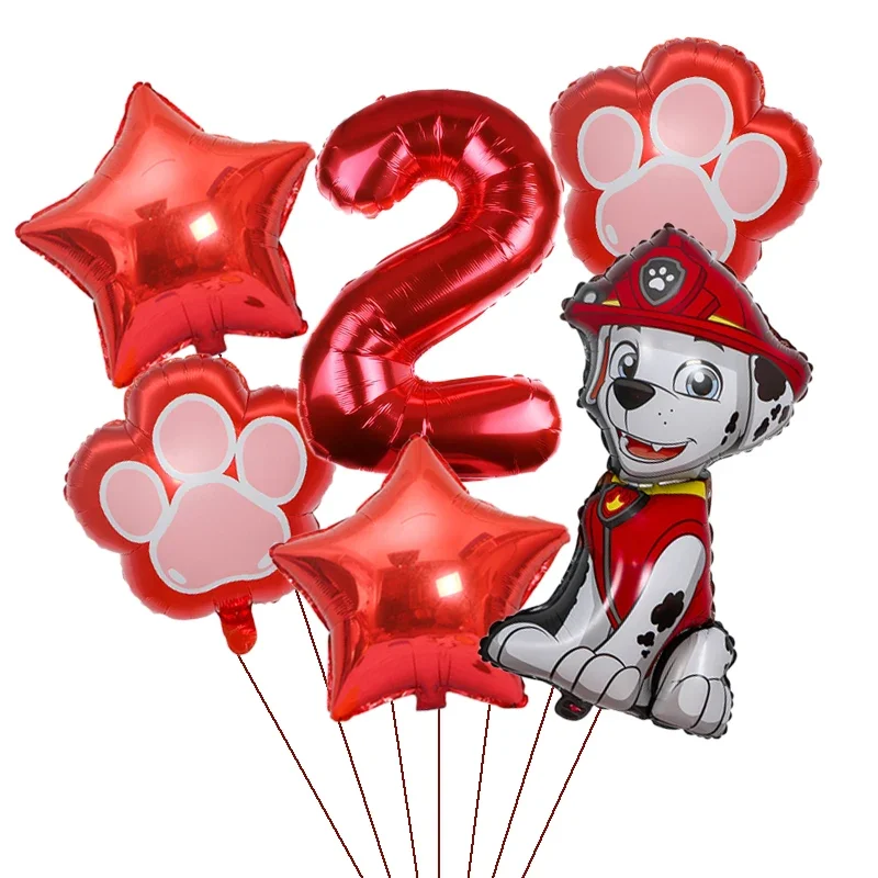 6pcs Paw Patrol Dog Chase Skye Boy Girl Birthday Party Decoration Aluminum Film Balloon Children\'s Party Supplies