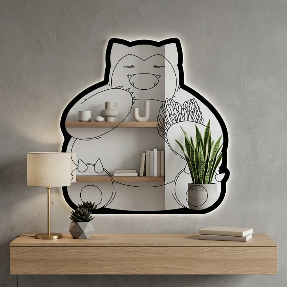 Kawaii Pikachu Acrylic Mirror - Cute Pokemon Anime Wall Decor for Bedroom & Desk, Aesthetic Room Decoration Gift - view 2