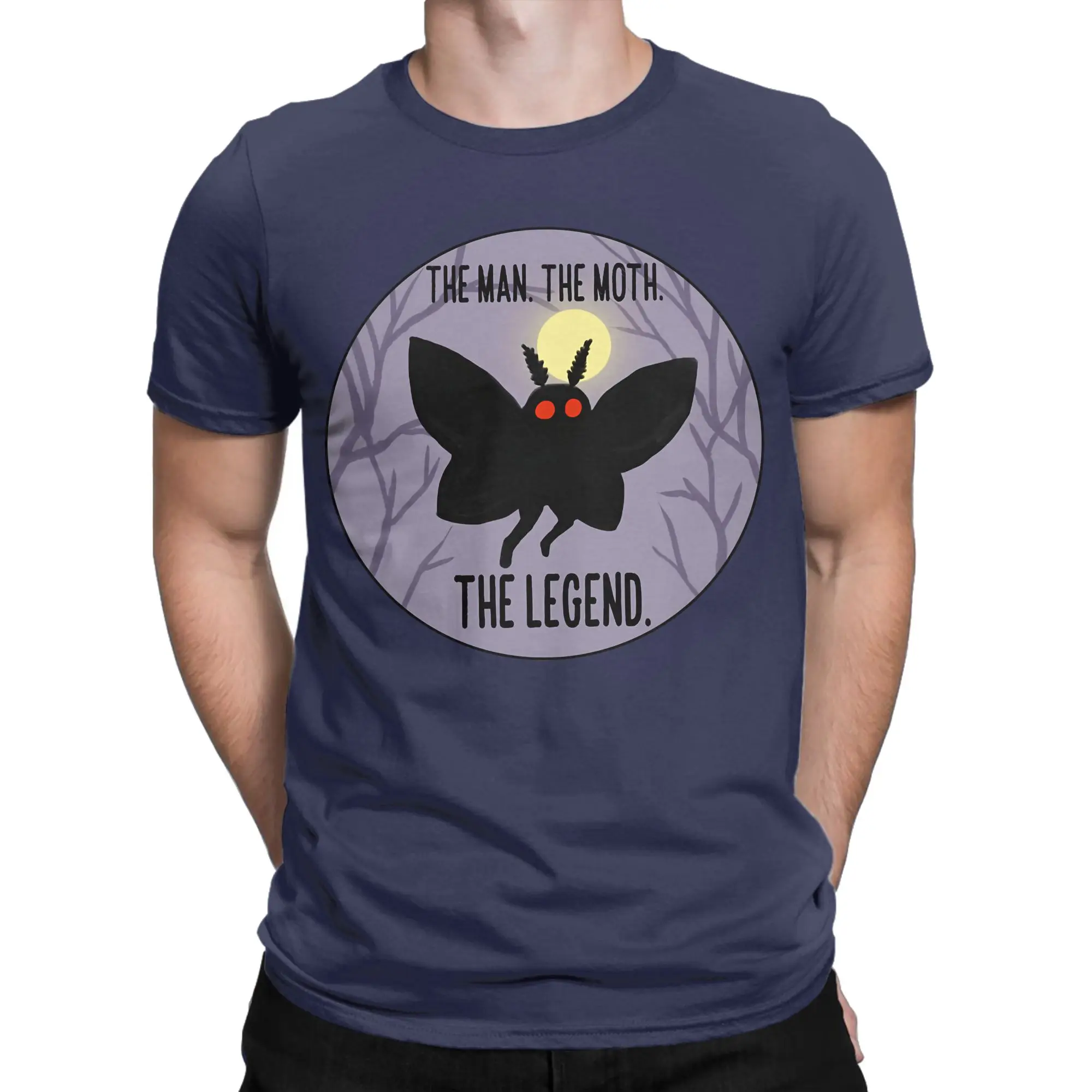 The Man The Moth The Legend Mothman T-Shirt Men's Cotton Tops Hip Hop  Crewneck Short Sleeve