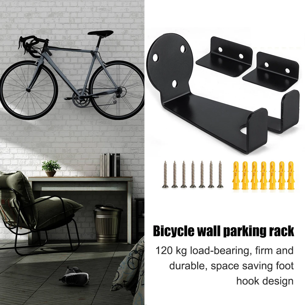 Nero, 2 ganci per bici in ferro, portabici da parete a forma di L, pratico supporto verticale per garage di casa | Leroy Merlin