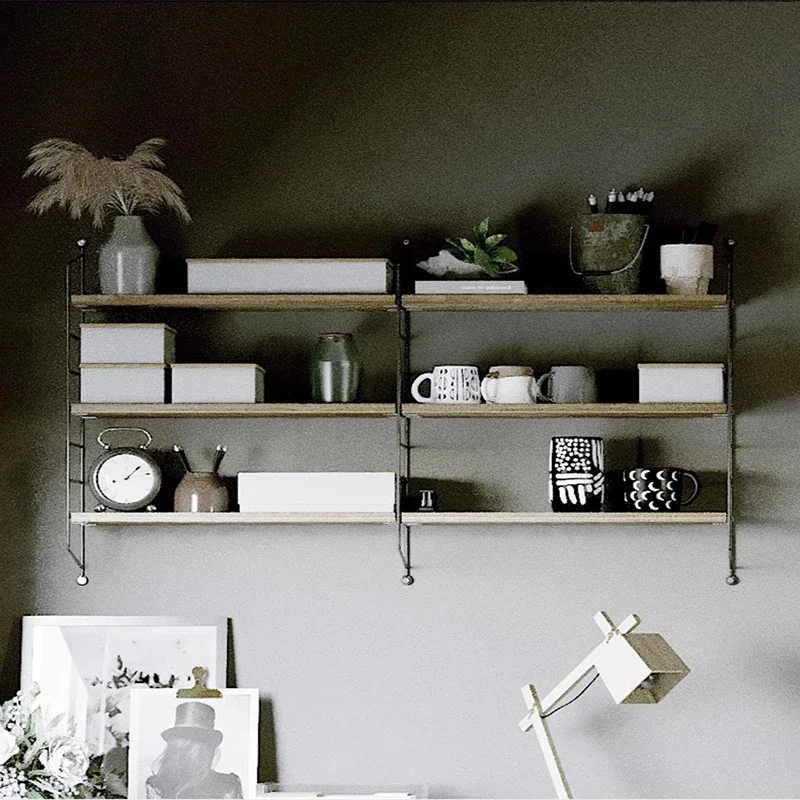 

Nordic Iron Book Shelf Wall Adult Wooden Wall Modern Water Art Bedroom Small Bookcase Corner Mensola Home Storage Organization