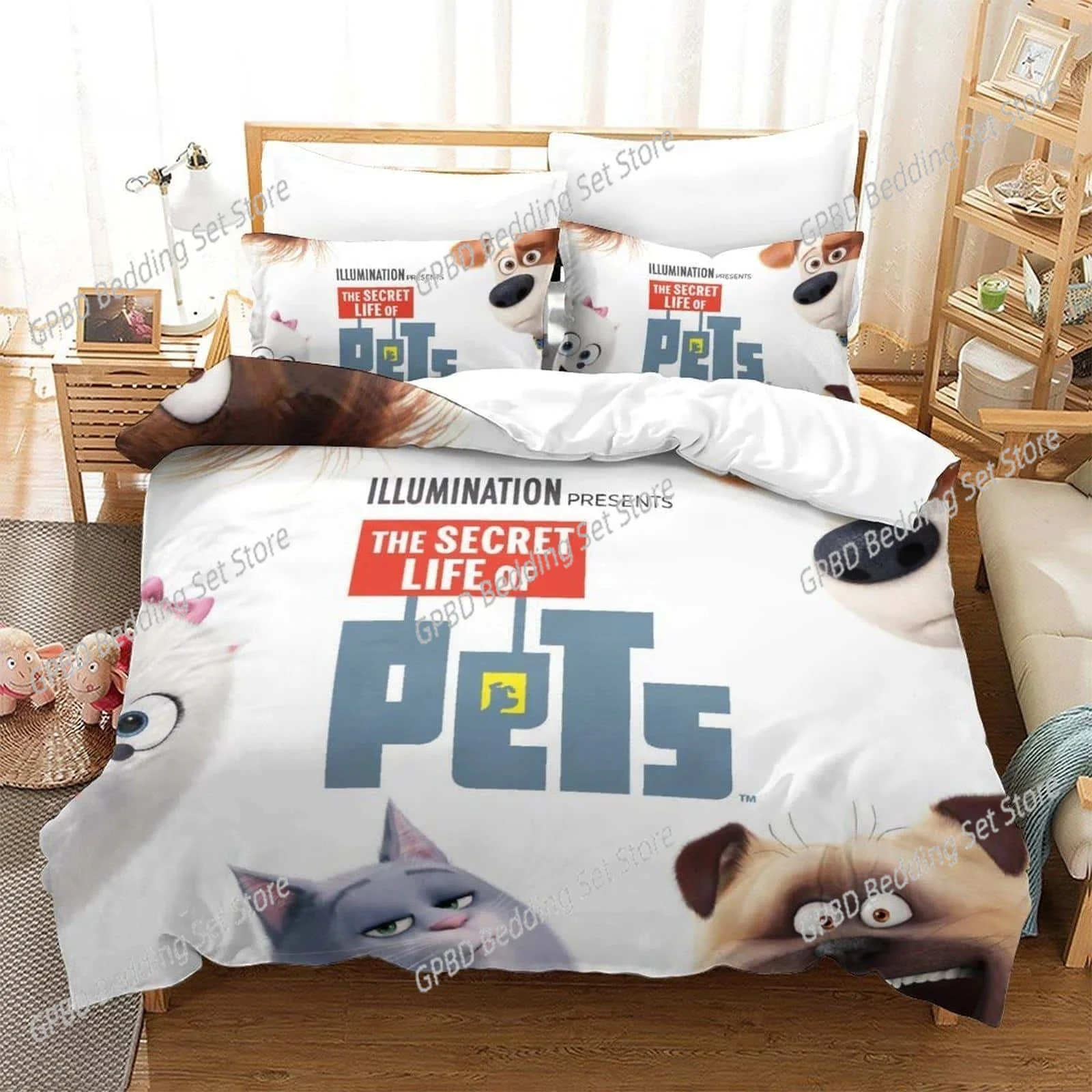 3D Print Cartoon The Secret Life of Pets Bedding Set Single Twin Full Queen King Size Bed Set Adult Kid Bedroom Duvet cover Sets
