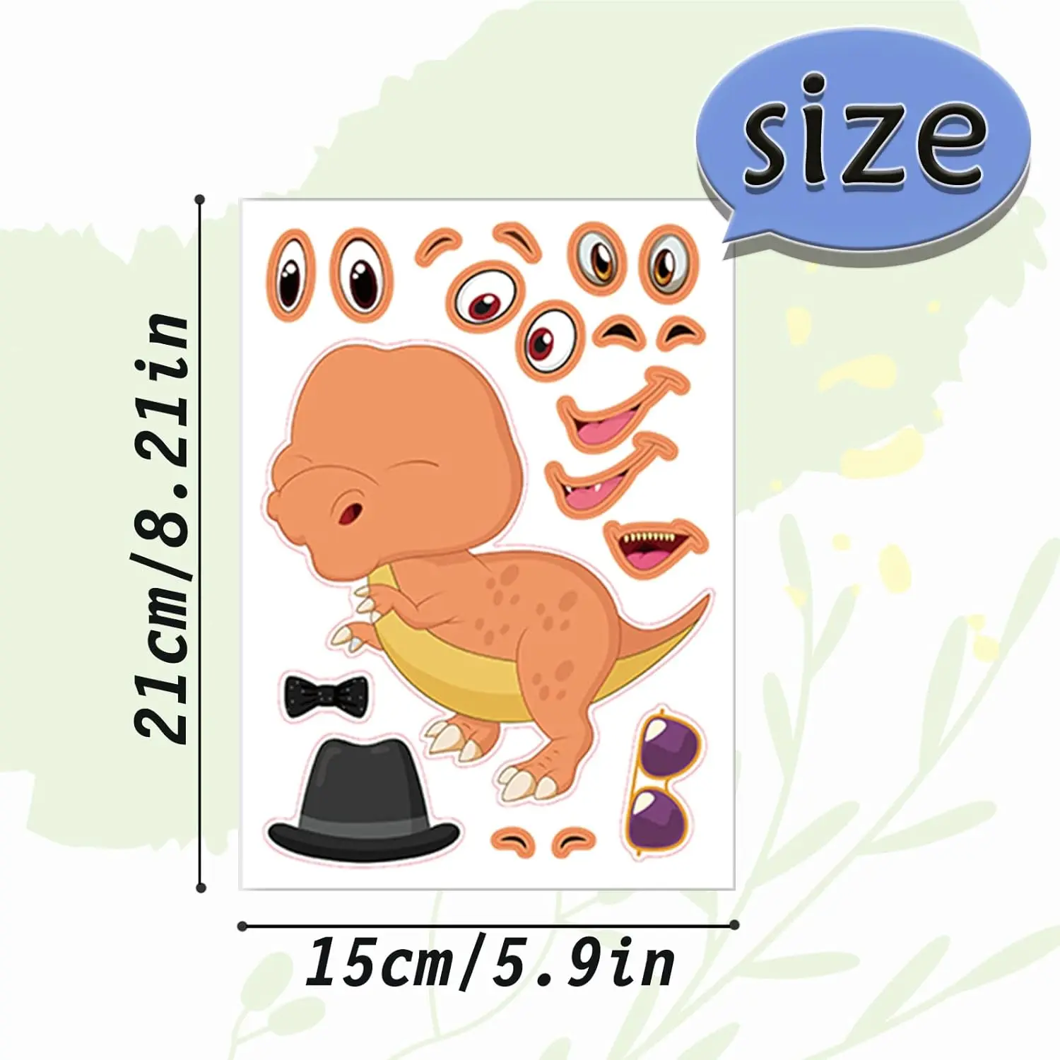 24 arkusze Zrób własne naklejki Naklejki na twarz dla maluchów Mix Match Jednorożce Dinozaur Koń i zwierzęta morskie Dla dzieci Ulubione przyjęcia