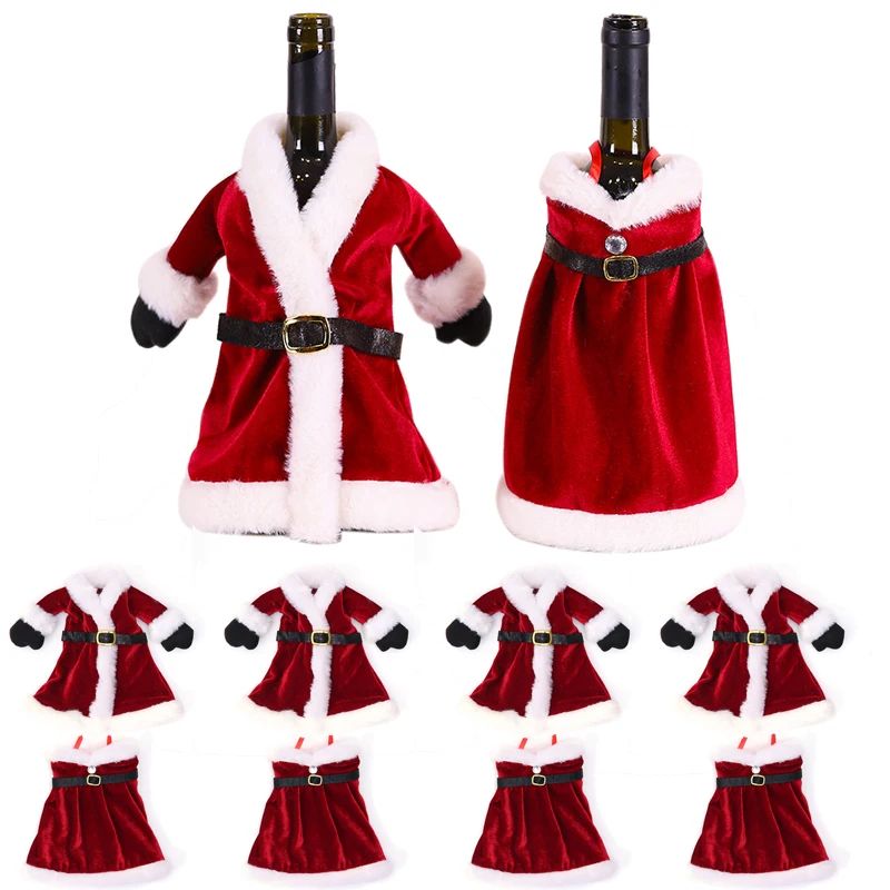 Creative Christmas Wine Bottle Set Home Santa Wine Bottle Cover Snowman Stocking Gift Holders Xmas Navidad New Year Decoration