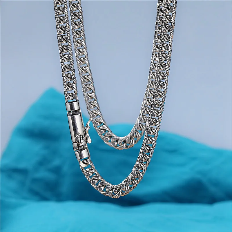 موضة جديدة 100% S925 الفضة والمجوهرات السلام نمط 5 مللي متر Vintage شخصية الرجال والنساء القلائد موضة الاتجاه مجوهرات #3