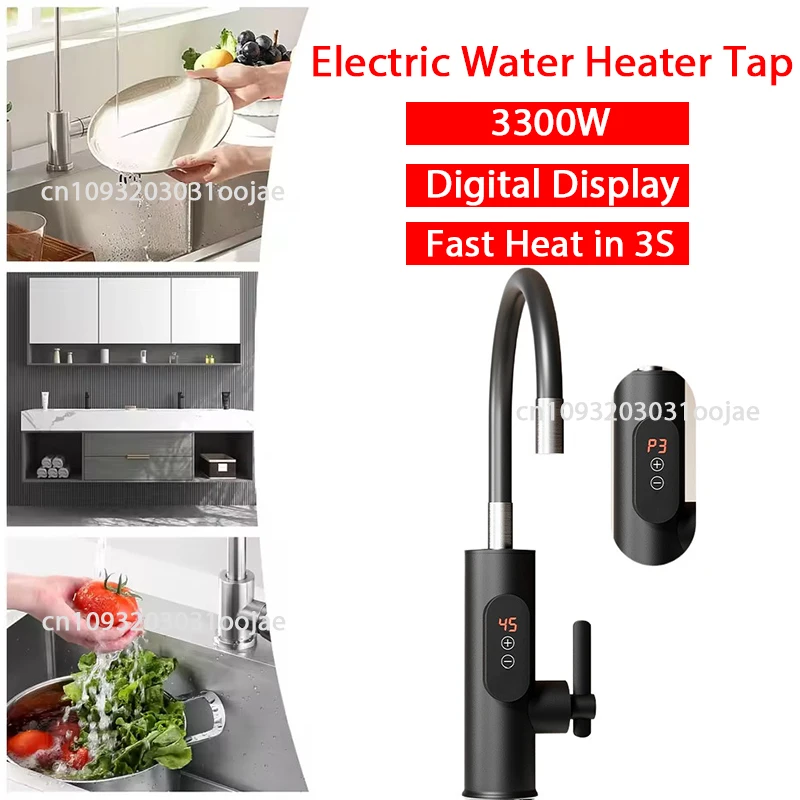 

Instant Electric Hot Water Heater Kitchen Faucet Adapter Fast Heating Tap Digital Display Water Heater Bathroom Accessories