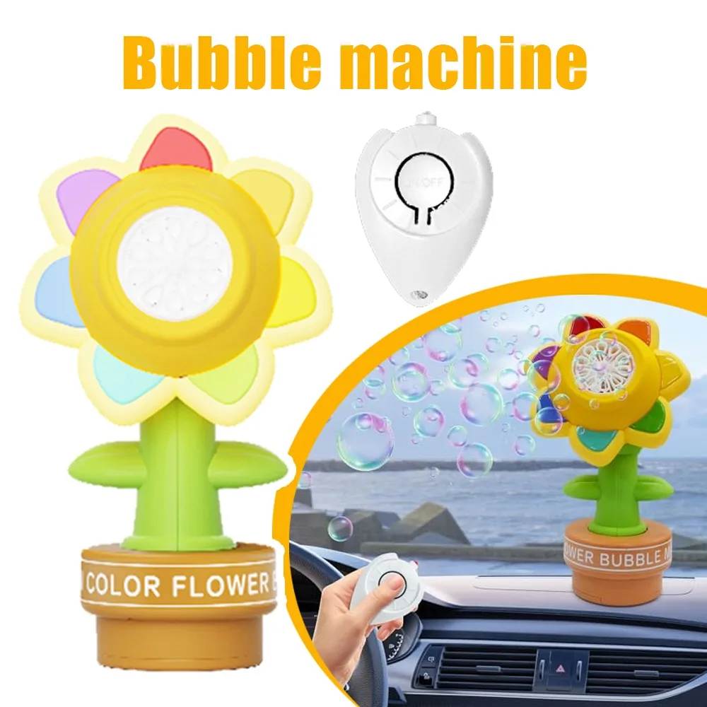 Sonnenblumen-Seifenblasenmaschine Tanzende Sonnenblume Spaßige Schwingende Tanzende Seifenblasenmaschine mit Bunten Lichtern und Fernbedienung 1 Stück